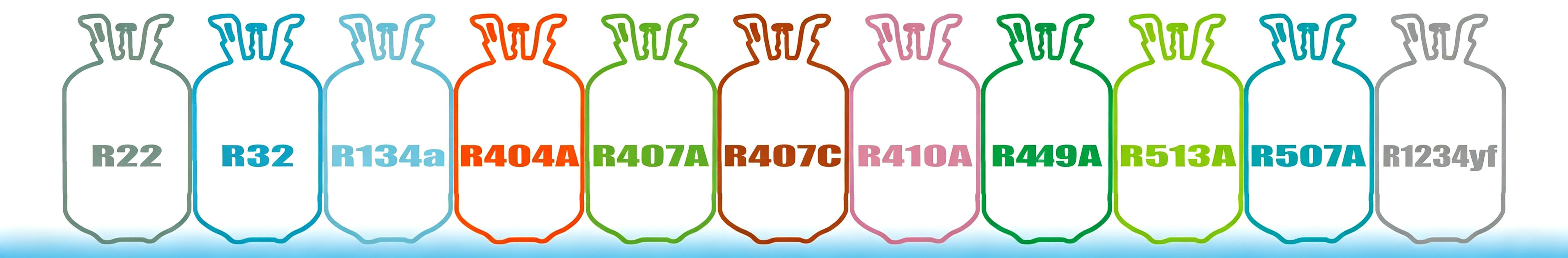 Refrigerant gas cylinder R22 R32 R134a R404A R410A